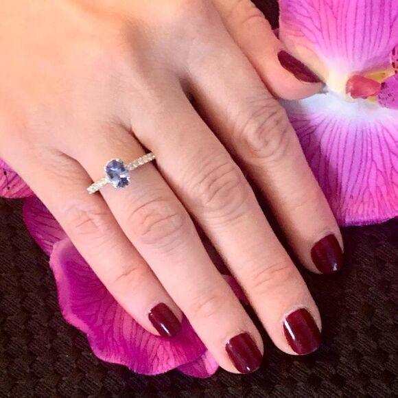 Diamond Sapphire Ring 18k Gold Women 1.725 TCW Certified $3990 913137 - Picture 1 of 16